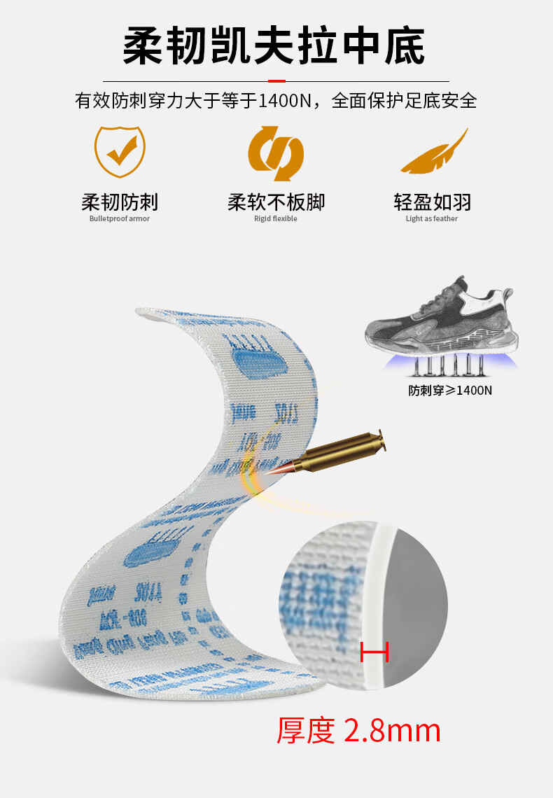 定和DH7023蓝色反绒皮防砸防刺穿安全鞋7